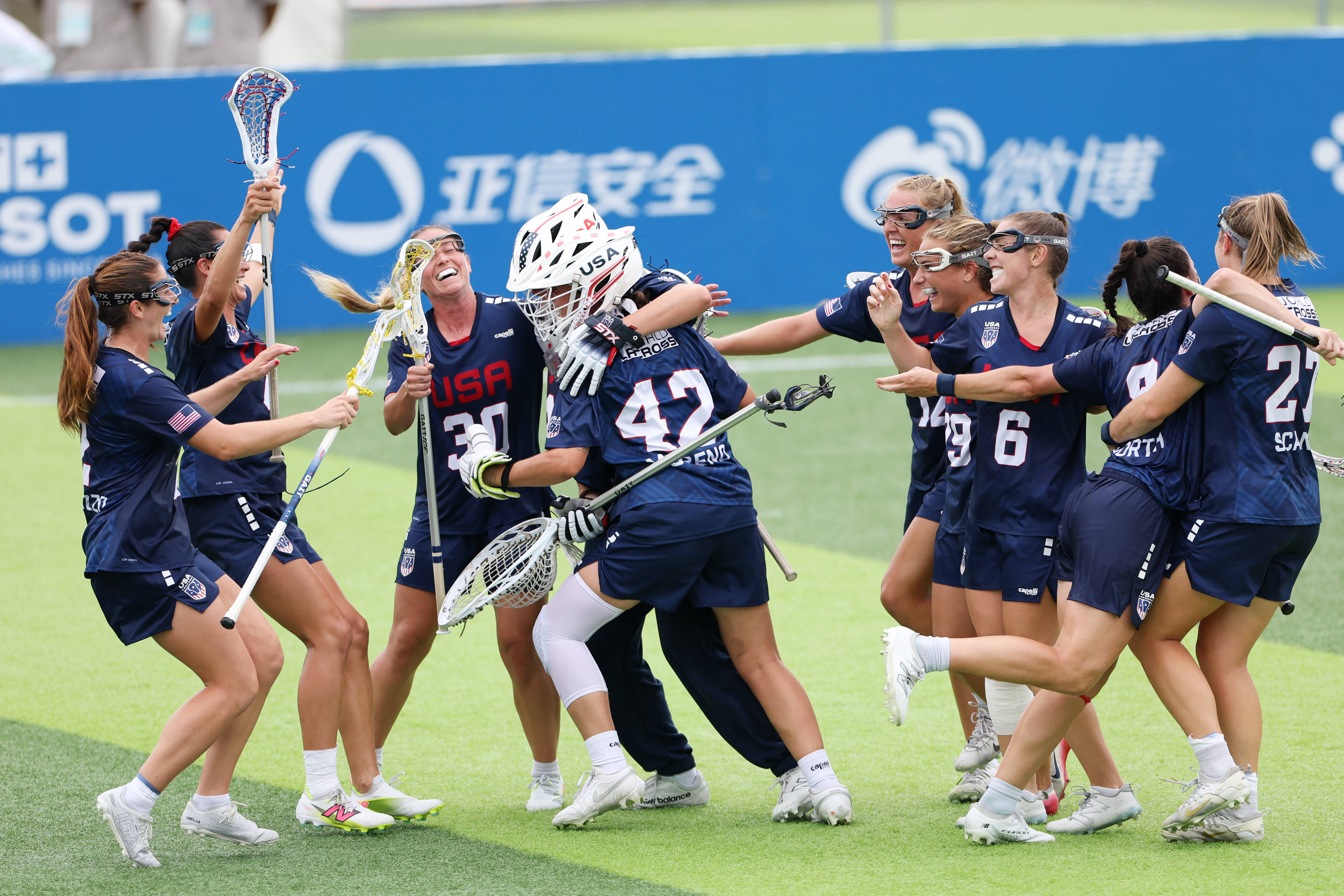 皇冠信用網开户_（成都世运会）棍网球——美国队夺得女子金牌