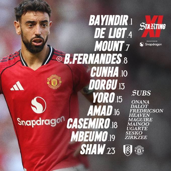 意大利甲组联赛 _曼联客战富勒姆首发：库尼亚、芒特、阿玛德先发意大利甲组联赛 ，舍什科替补